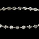 Silver Rhinestone Crystals Bangle Bracelet