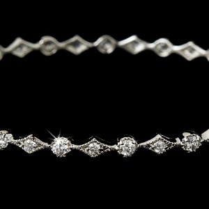 Silver Rhinestone Crystals Bangle Bracelet