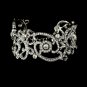 Rhodium Vintage Cubic Zirconia Cuff Bracelet