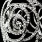 Silver Rhinestone Crystal Dahlia Cuff Bracelet