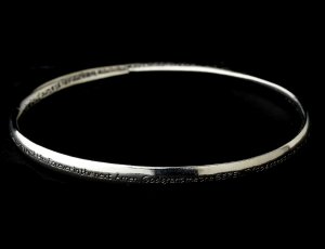 Silver Peace Prayer of Saint Francis Bangle Bracelet