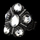 Silver Austrian Crystal Rhinestone Cuff Bracelet