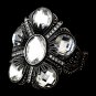 Silver Austrian Crystal Rhinestone Cuff Bracelet