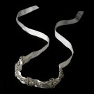 Austrian Crystal White Ribbon Headband Tiara