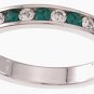 NEW 925 Sterling Silver CZ Emerald Eternity Band Ring