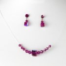 Fuchsia AB Swarovski Crystal Necklace Earring Set
