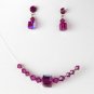 Fuchsia AB Swarovski Crystal Necklace Earring Set