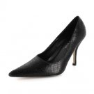 NEW Black Snakeskin Pointy Toe Pumps Womens Shoes
