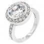 White Gold Silver Clear CZ Engagement Ring