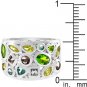 NEW White Gold Silver Multi-Colored CZ Ring