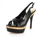 NEW Black Slingback Platform High Heels Shoes