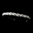 Silver Rhinestone Pearl Swirl Floral Bridal Tiara