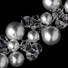 Silver Swarovski Crystal Silver Pearl Bridal Bracelet