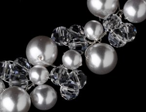Silver Swarovski Crystal Silver Pearl Bridal Bracelet