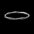 Silver Elegant Rhinestone Crystal Bangle Bracelet