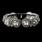 Silver Round Rhinestone Crystal Bridal Cuff Bracelet