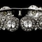 Silver Round Rhinestone Crystal Bridal Cuff Bracelet