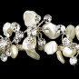 Silver Rhinestone Keshi Pearl Floral Bridal Tiara