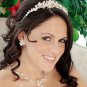Silver Rhinestone Keshi Pearl Floral Bridal Tiara