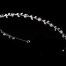 Silver Light Amethyst Rhinestone Floral Bridal Tiara