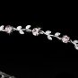 Silver Light Amethyst Rhinestone Floral Bridal Tiara