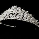 Silver Elegant White Pearl Crystal Bridal Tiara