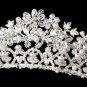 Silver Elegant White Pearl Crystal Bridal Tiara
