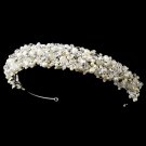 Silver Ivory Pearl Swarovski Crystal Bridal Tiara
