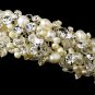 Silver Ivory Pearl Swarovski Crystal Bridal Tiara