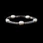 Silver Rhinestone Crystal Ivory Pearl Bridal Bracelet