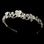 Silver Rhinestone White Pearl Elegant Tiara