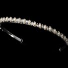 Silver Simple Ivory Pearl Rhinestone Bridal Tiara