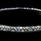 Silver AB Rhinestone Crystal Bridal Bangle Bracelet