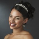 Silver Rhinestone Crystal White Pearl Bridal Tiara