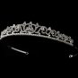 Silver Rhinestone Crystal White Pearl Bridal Tiara
