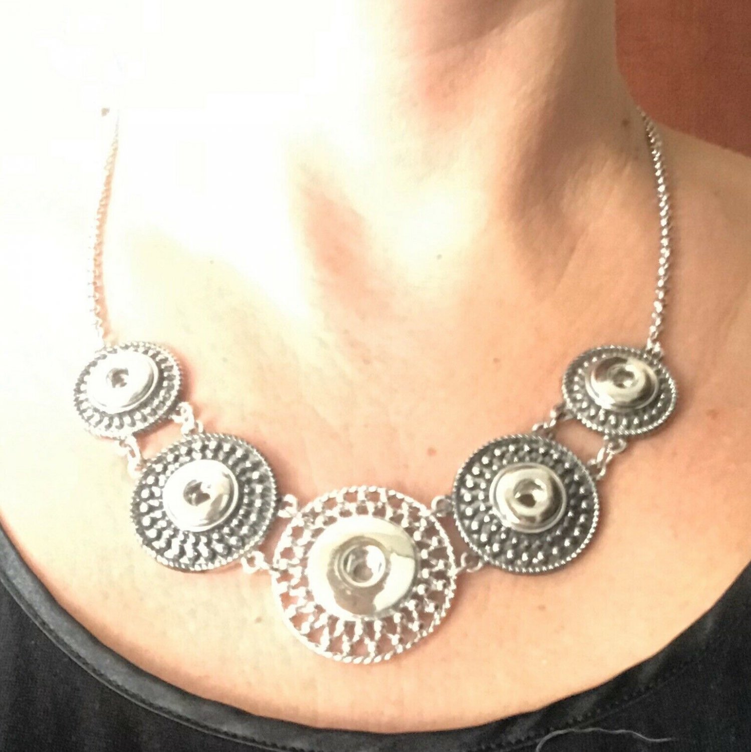 Necklace Ginger Snap Jewelry Handpainted 4x12mm and 1x18mm