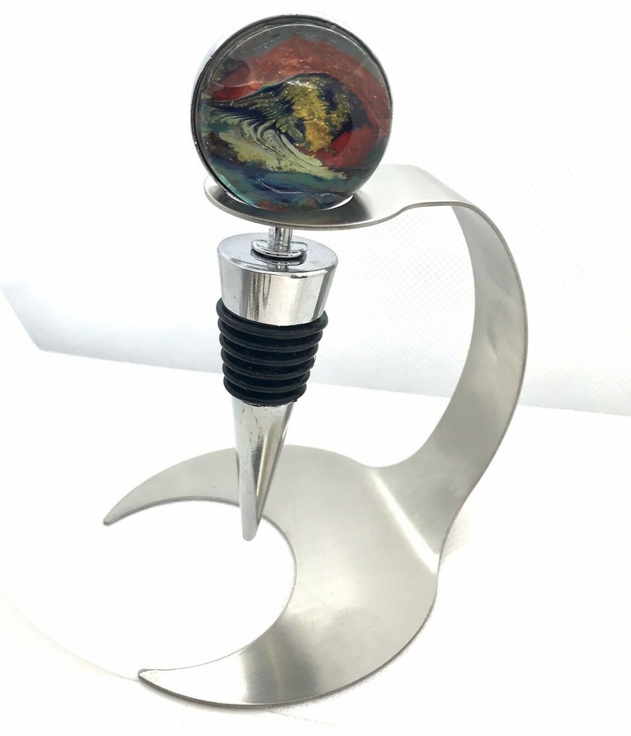 wine bottle stopper Holder Display Stainless Steel