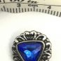 Rhinestone Mini snap button 12mm ginger snap Jewelry Fast Shipping Triangle Blue