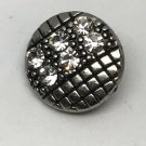 Rhinestone 2Stripes Minisnap button 12mm gingersnap round Jewelry Fast Shipping Clear