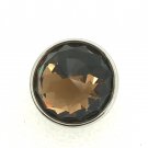 Snap 20mm  brown dome crystal