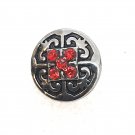 Rhinestone Mini snap button 12mm gingersnap Jewelry Medium Cross Red