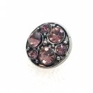 Rhinestone Mini snap button 12mm gingersnap   pink crystal Flower Jewelry Fast Shipping