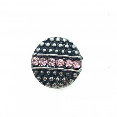 Rhinestone Mini snap button 12mm gingersnap   pink crystal round Jewelry Fast Shipping