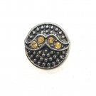 Rhinestone Mini snap button 12mm gingersnap Jewelry mustache Gold