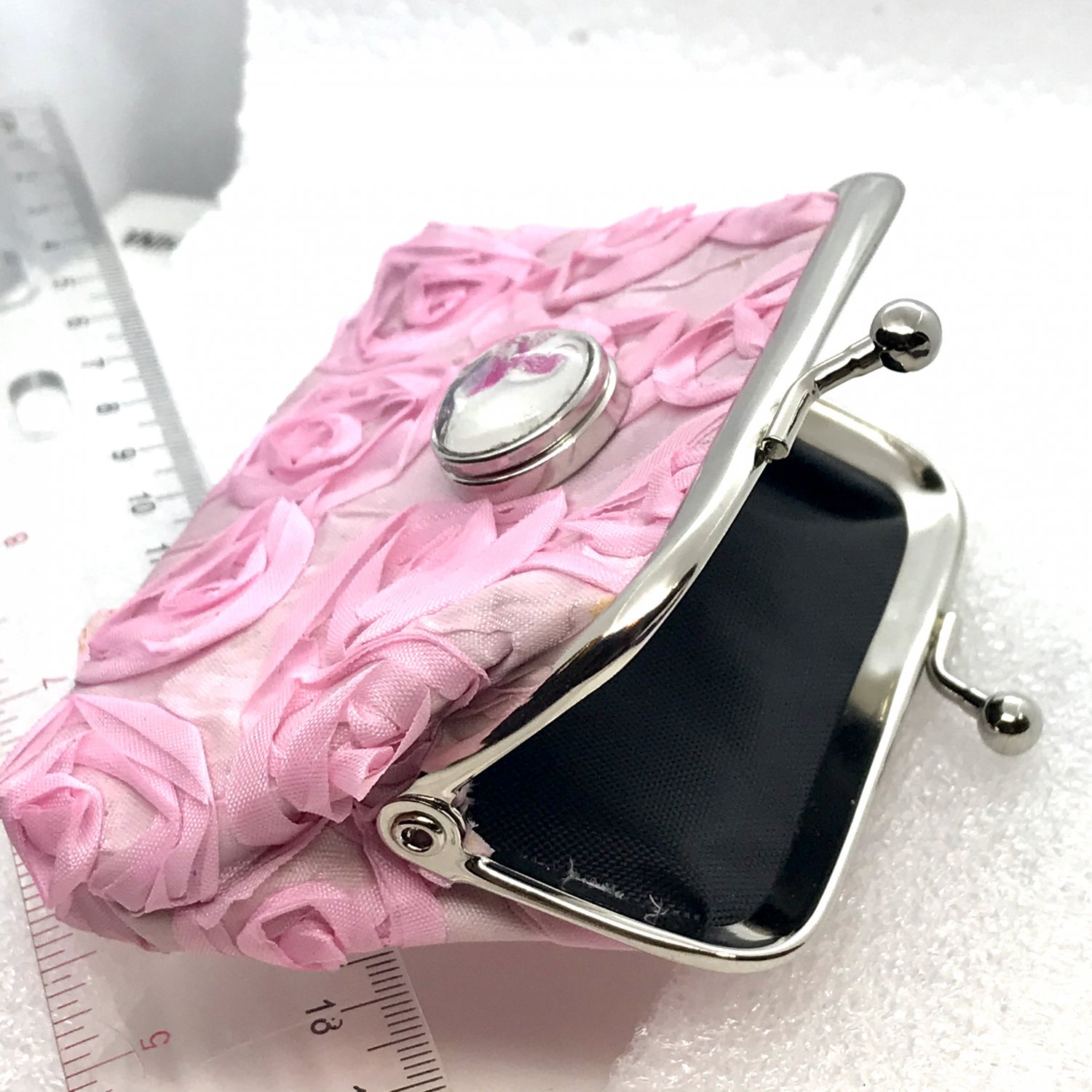 Coin purse with handmade 20mm snap
