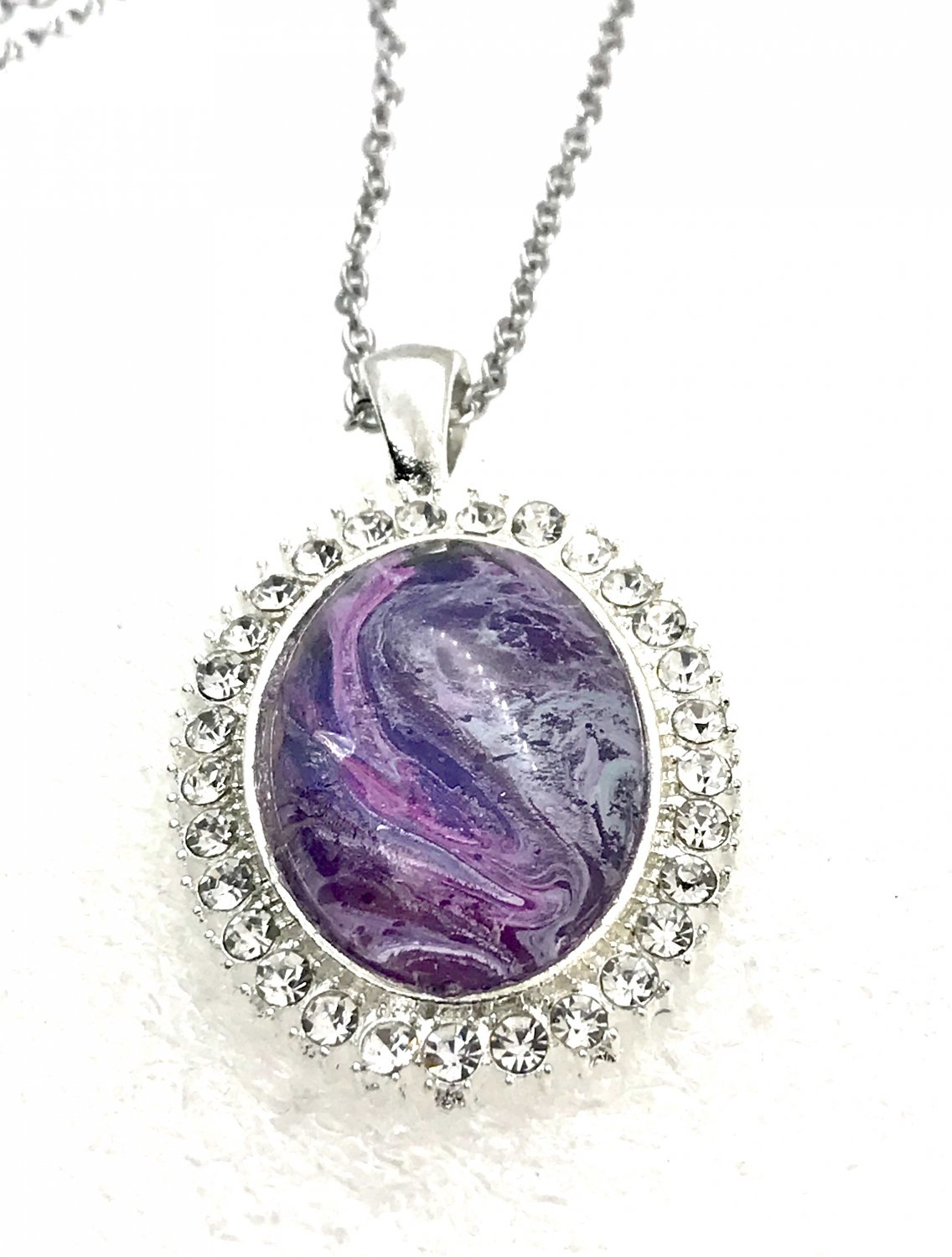 Oval Pendant Hand Painted art Great Birthday Mother Valentines Gift