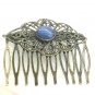 Hair comb pin hand painted 10mm glass dome