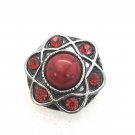 Snap 20mm  atom Flower red crystals