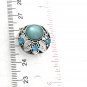 Snap 20mm blue crystals
