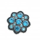 Snap 20mm   blue crystals